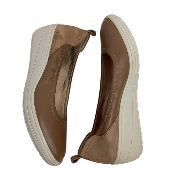 Vionic Jacey Ellery Womens 8 Leather Slip-On Wedge Shoes - Picture 5 of 15